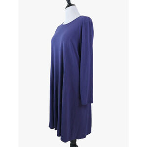 J Jill Size XL Wearever Boat Neck Midi Dress Stretch Jersey Purple